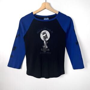 Rare Vintage Junk Food Gris Grimly What Are Girls Made Of Raglan T Shirt Top Tee